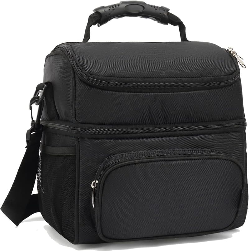 Insulated Lunch Bag with Adjustable Strap and Large Pockets