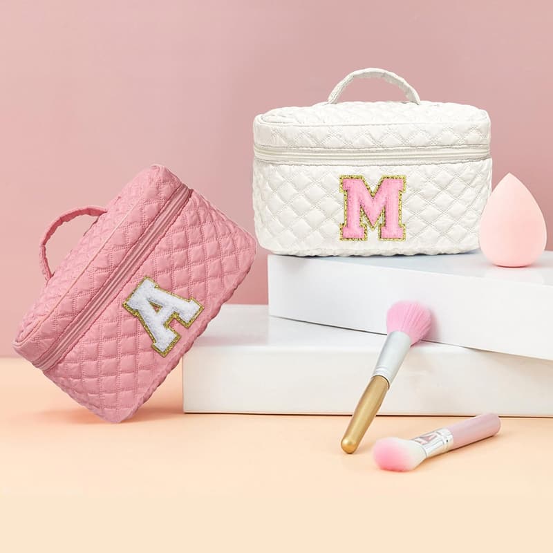Personalized Pink Makeup Bag - Mother's Day Gift for Women & Teens