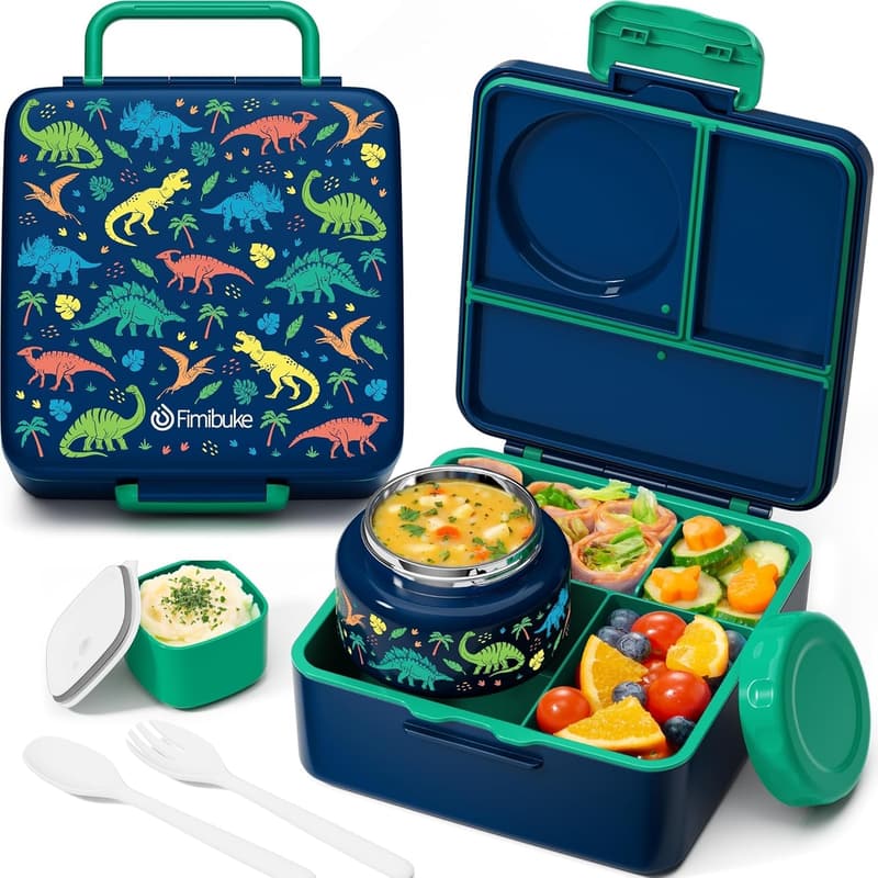 Kids' Bento Box with Thermos – 60oz Leakproof Container