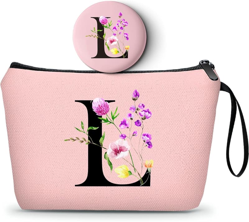 Personalized Makeup Bag with Mirror for Women – Happy Birthday Gift