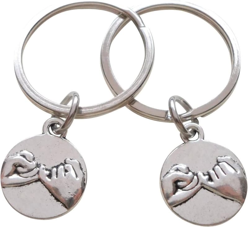 Couples' Double Pinky Promise Charm Keychains