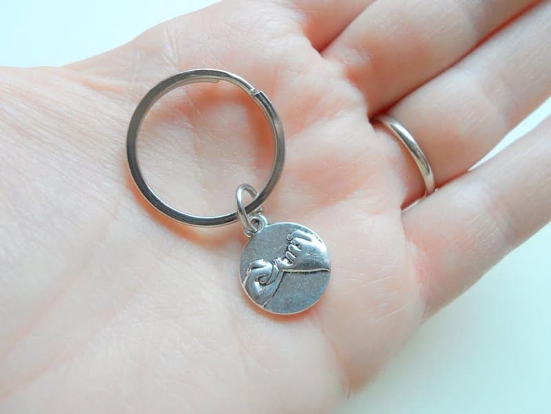 Couples' Double Pinky Promise Charm Keychains