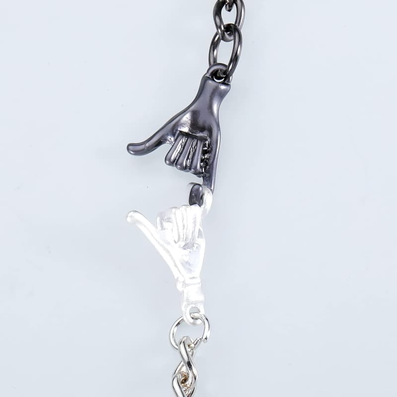 One Year Anniversary Pinky Promise Matching Keychain Set