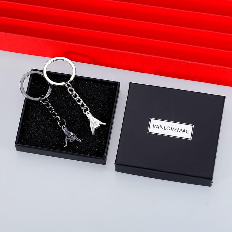 One Year Anniversary Pinky Promise Matching Keychain Set