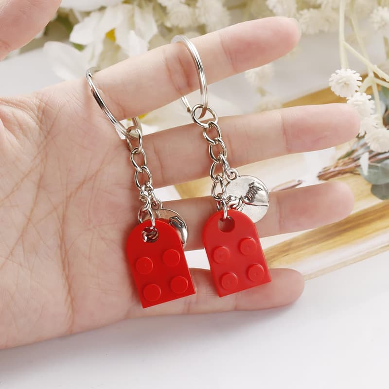 Custom Brick Heart Keychain - Couple & Friendship Gift