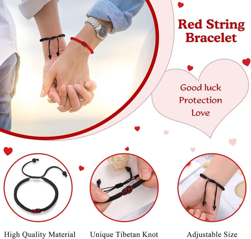 Red String Good Luck Knot Bracelet for Couples and Friends