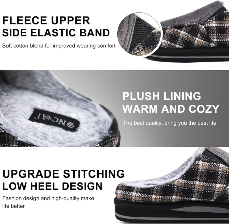 Men's Indoor/Outdoor Clog Slippers with Arch Support and Memory Foam