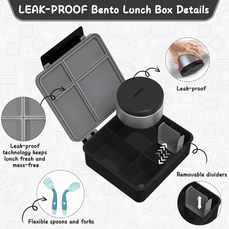 Leak-Proof Bento Lunch Box with Soup Thermo for School