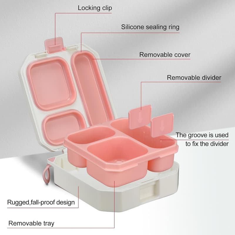 Kid's Bento Lunch Box Set with Insulated Bag and Thermo Jar