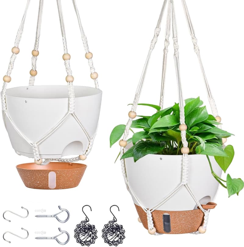 Self-Watering Hanging Planters - 10 Inch, 2 Pack