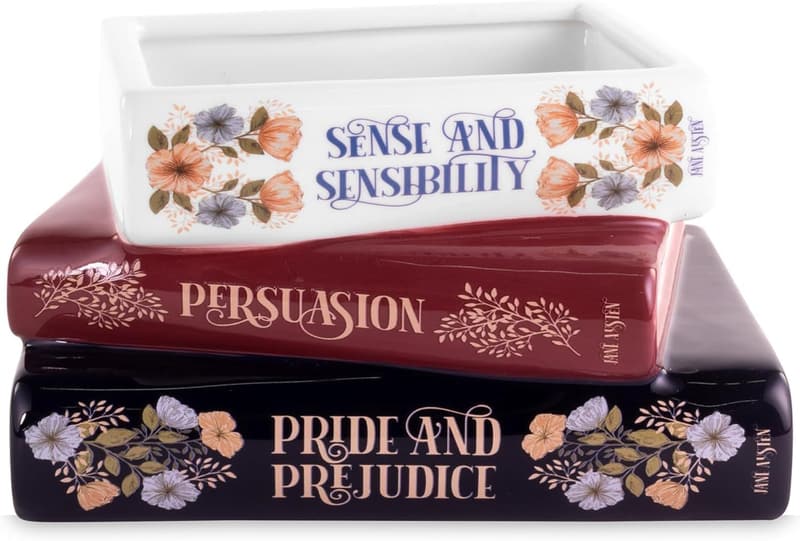 Book-Shaped Ceramic Planter for Home Decor - Jane Austen Design