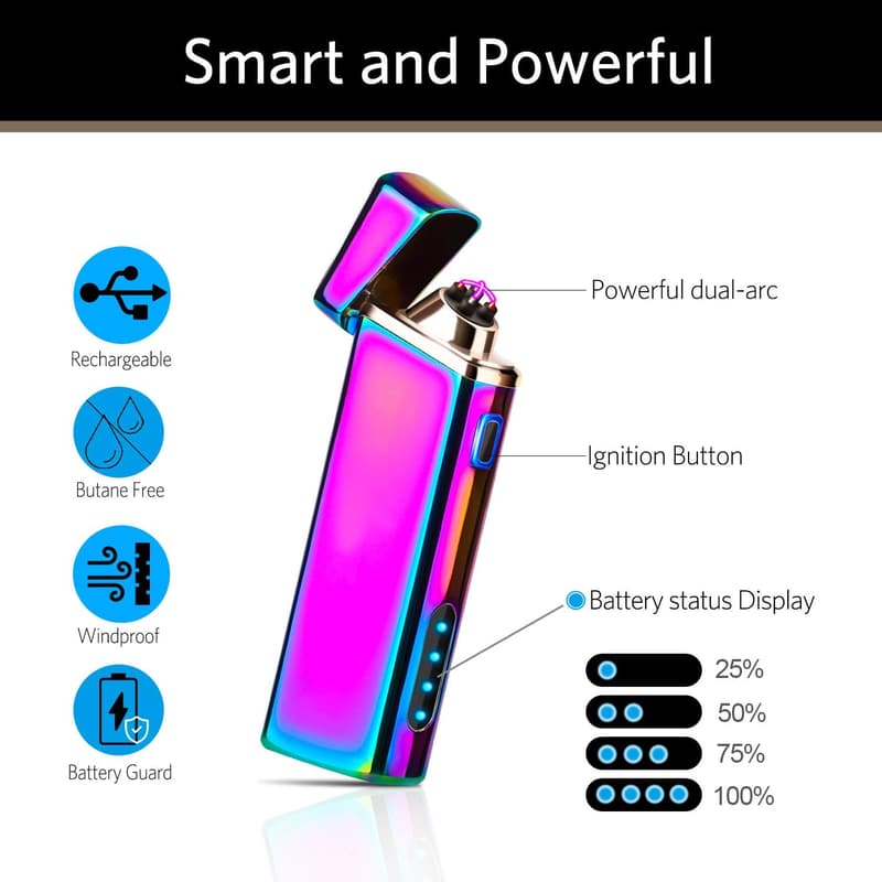 USB Rechargeable Multichrome Plasma Lighter