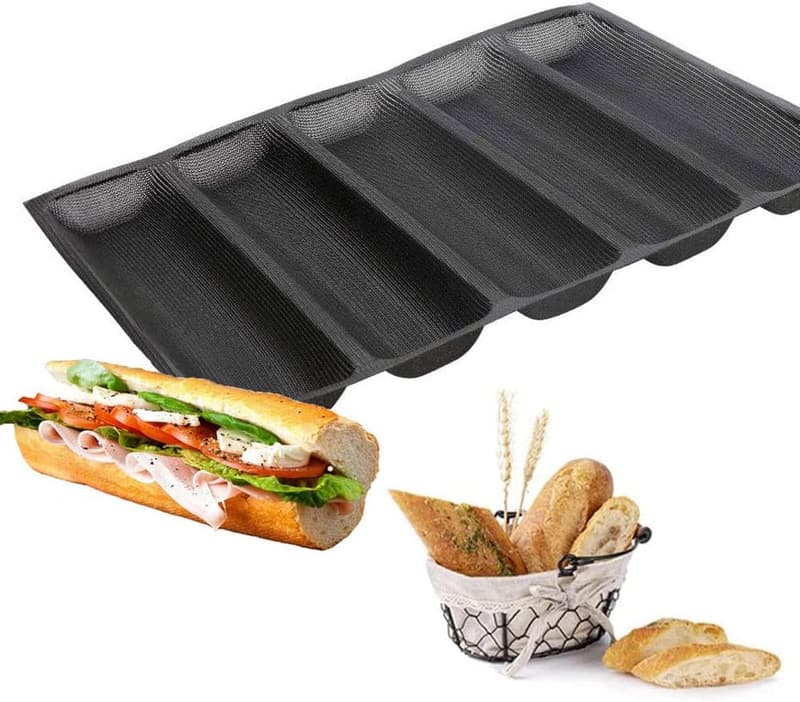 Flexible Non-Stick Silicone Bread Mold for 5 Loaves