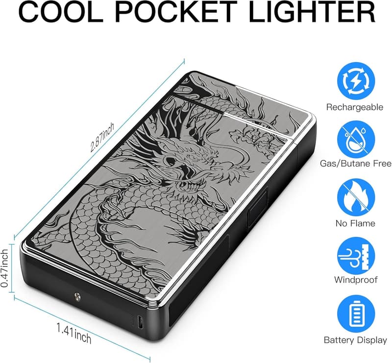 USB Rechargeable Electric Plasma Arc Lighter for Outdoor Use