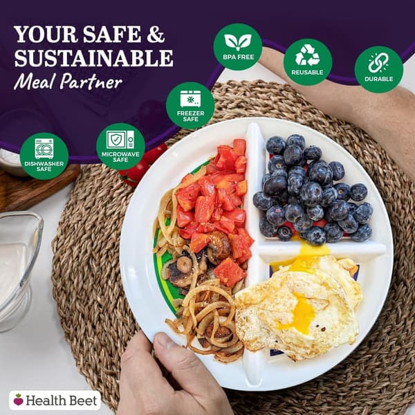Diabetic Portion Control Plate for Balanced Eating, 10