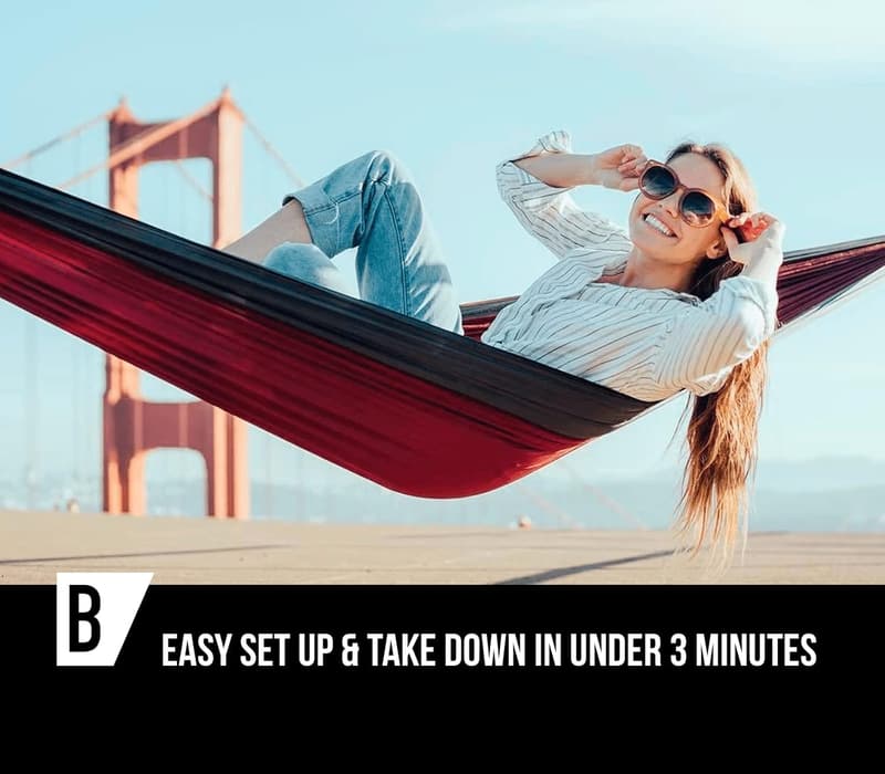 Portable Double Hammock for Travel & Camping