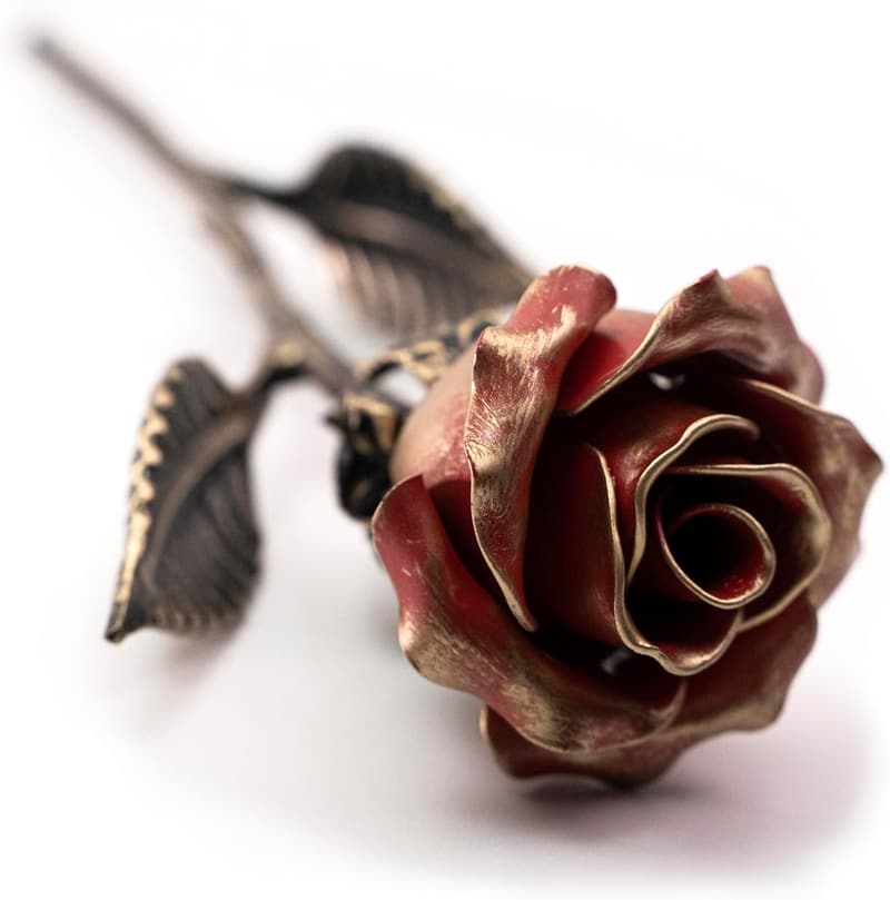 6th Anniversary Hand Forged Wrought Iron Rose Gift for Her