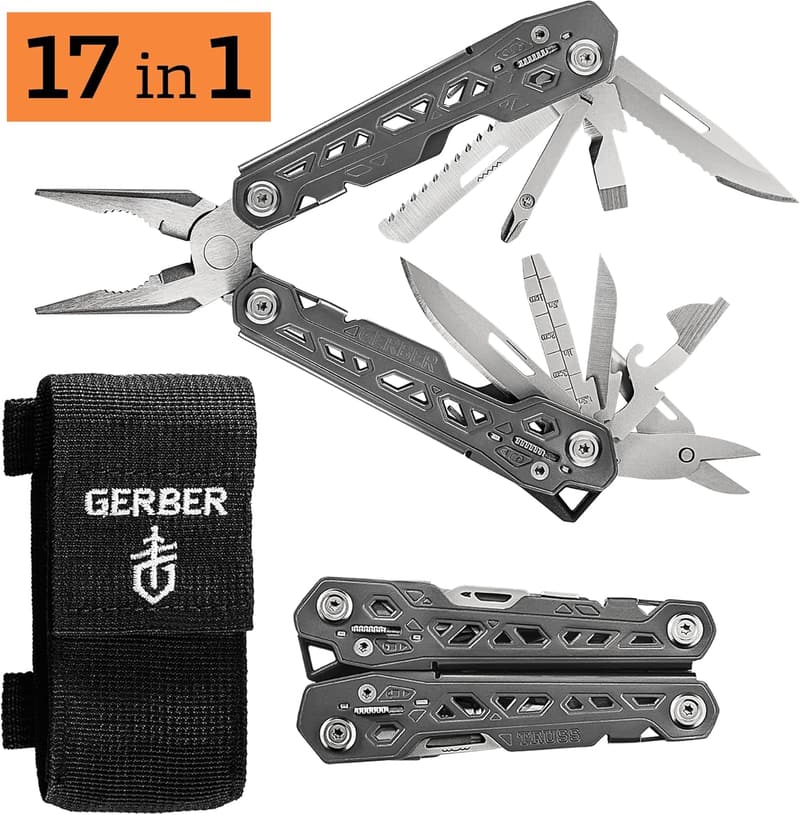 17-in-1 EDC Multi-Tool with Pliers, Knife & Accessories