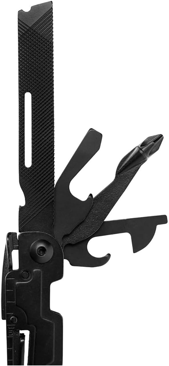 Lightweight One-Handed Stainless Steel Multi-Tool - 18 Tools, Black