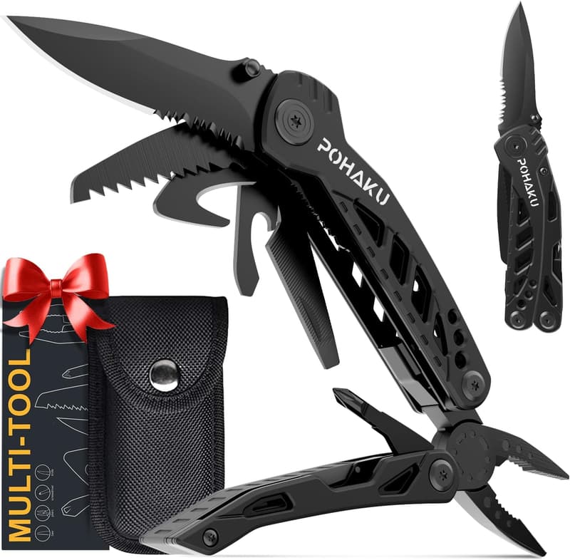 13-in-1 Multitool Knife with Safety Locking Design for Camping