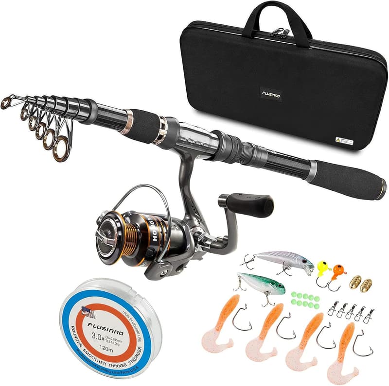 Telescopic Carbon Fiber Fishing Rod and Reel Combo for Men