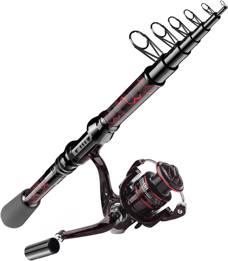 Telescopic Fishing Rod & Reel Combo with Tackle Box