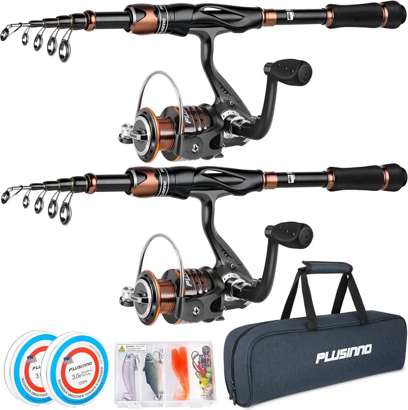 Telescopic Fishing Rod and Reel Combo - Lightweight Carbon Gear