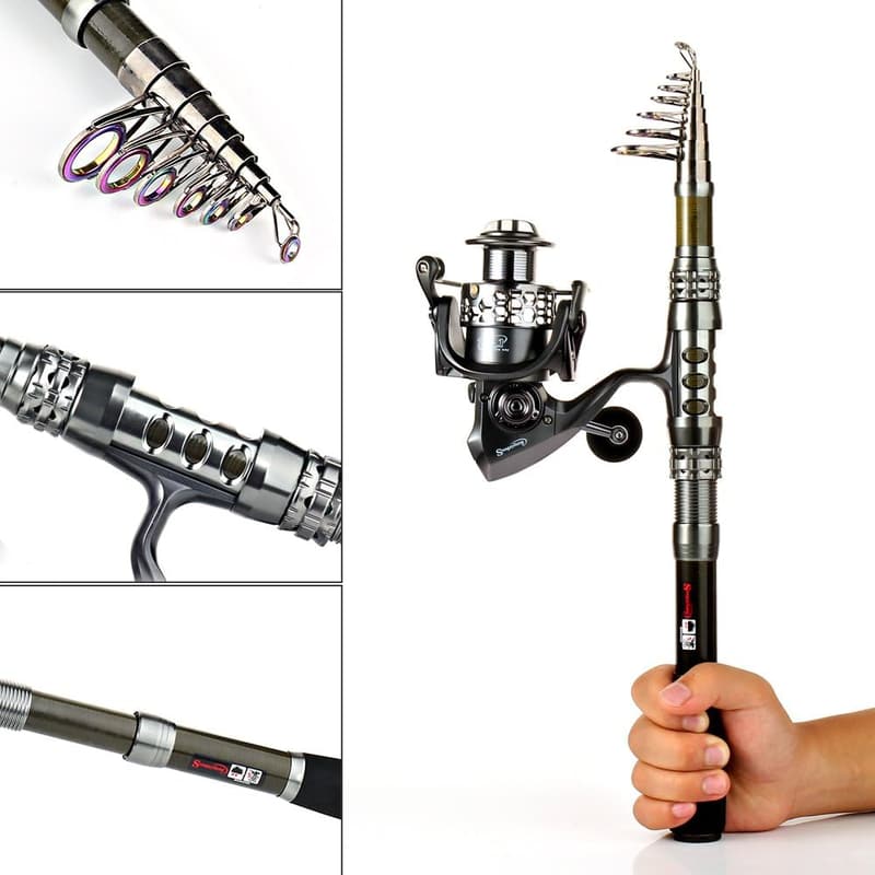Telescopic Fishing Rod and Reel Combo with Travel Bag