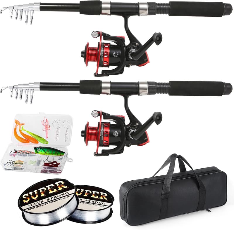 Telescopic Carbon Fiber Fishing Rod & Reel Combo Set