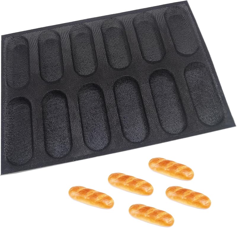 Silicone Non-Stick Bread Loaf Pan for Baking Baguettes