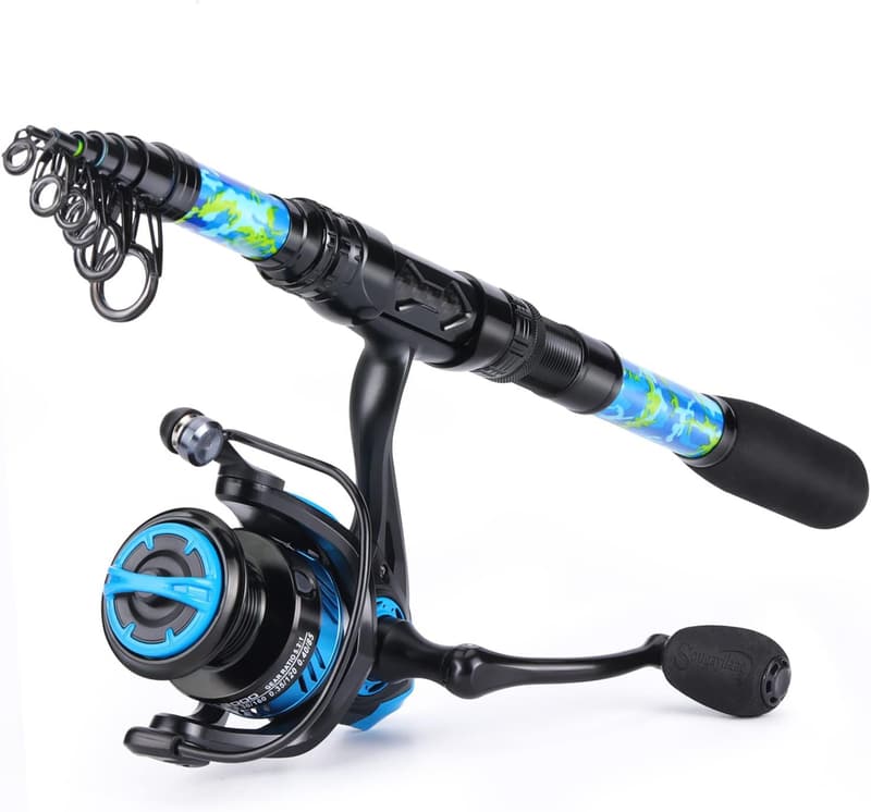 Telescopic Fishing Rod and Reel Combo with Carrier Bag