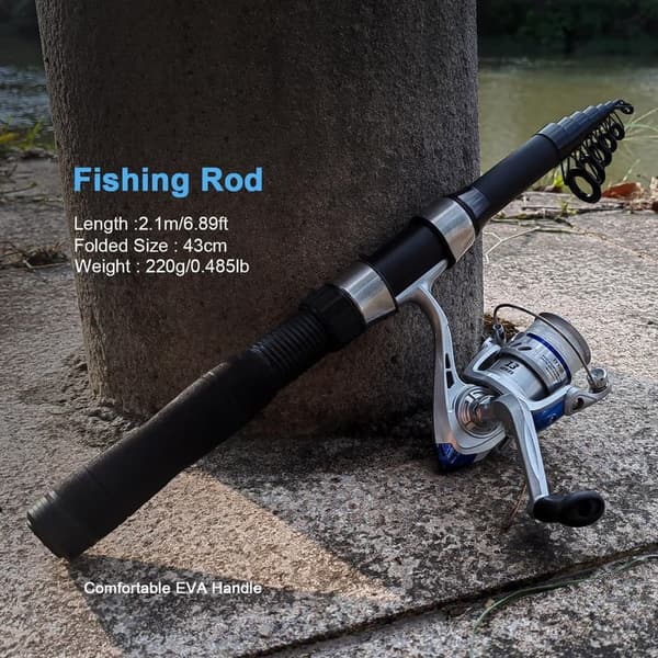 Telescopic Fishing Rod and Reel Combo for Travel