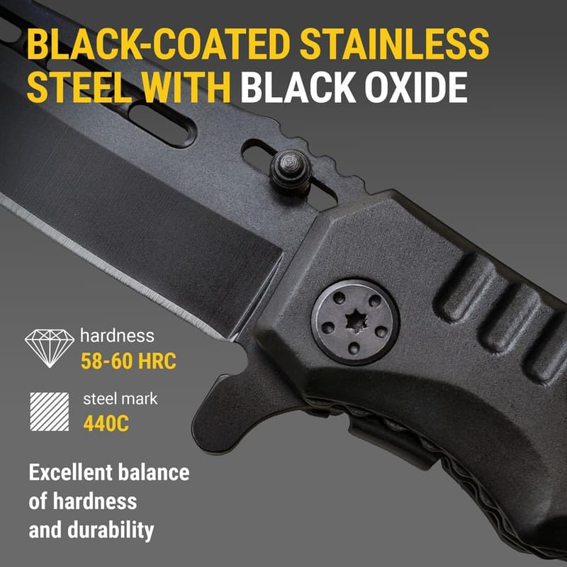 Folding Tactical Pocket Knife with 3.4-Inch Blade - Ideal EDC Tool