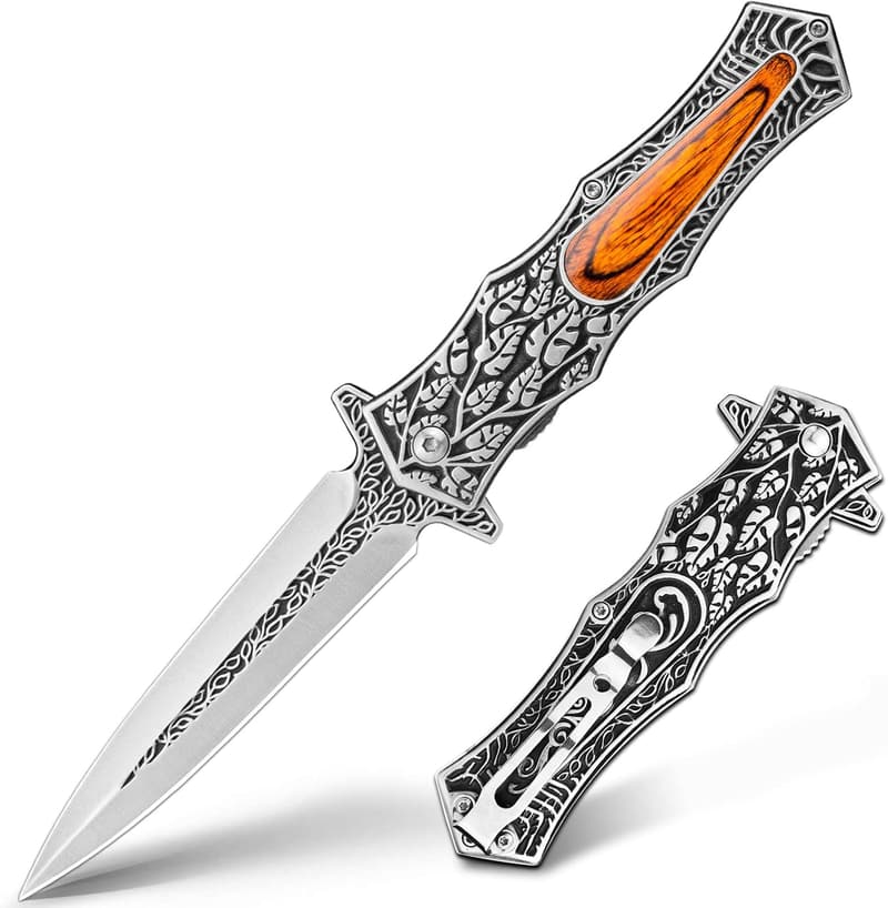 Valhalla Pastor Folding Knife, 3.7'' Liner Lock EDC Gift for Men