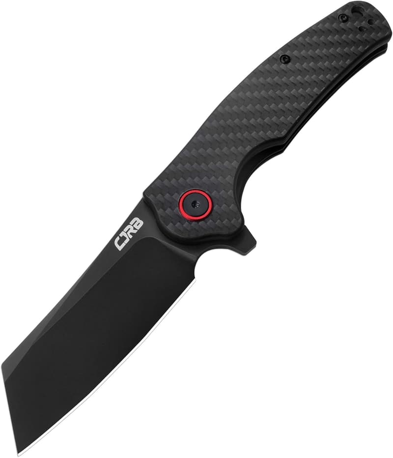 EDC Folding Pocket Knife with Carbon Fiber Handle for Camping