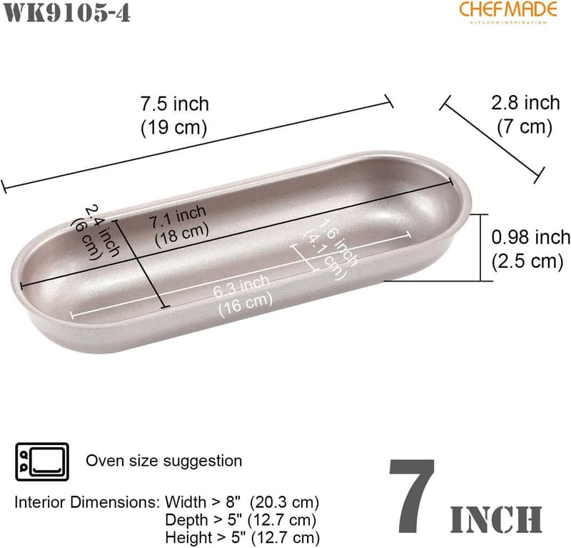 Mini Loaf Pan Set - 4Pcs Non-Stick Bakeware (Champagne Gold)