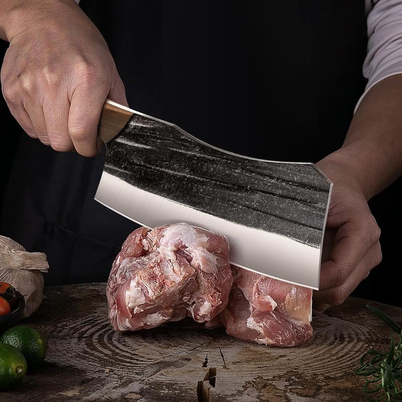 High Carbon Steel 3-Piece Butcher Knife Set for Cooking & BBQ