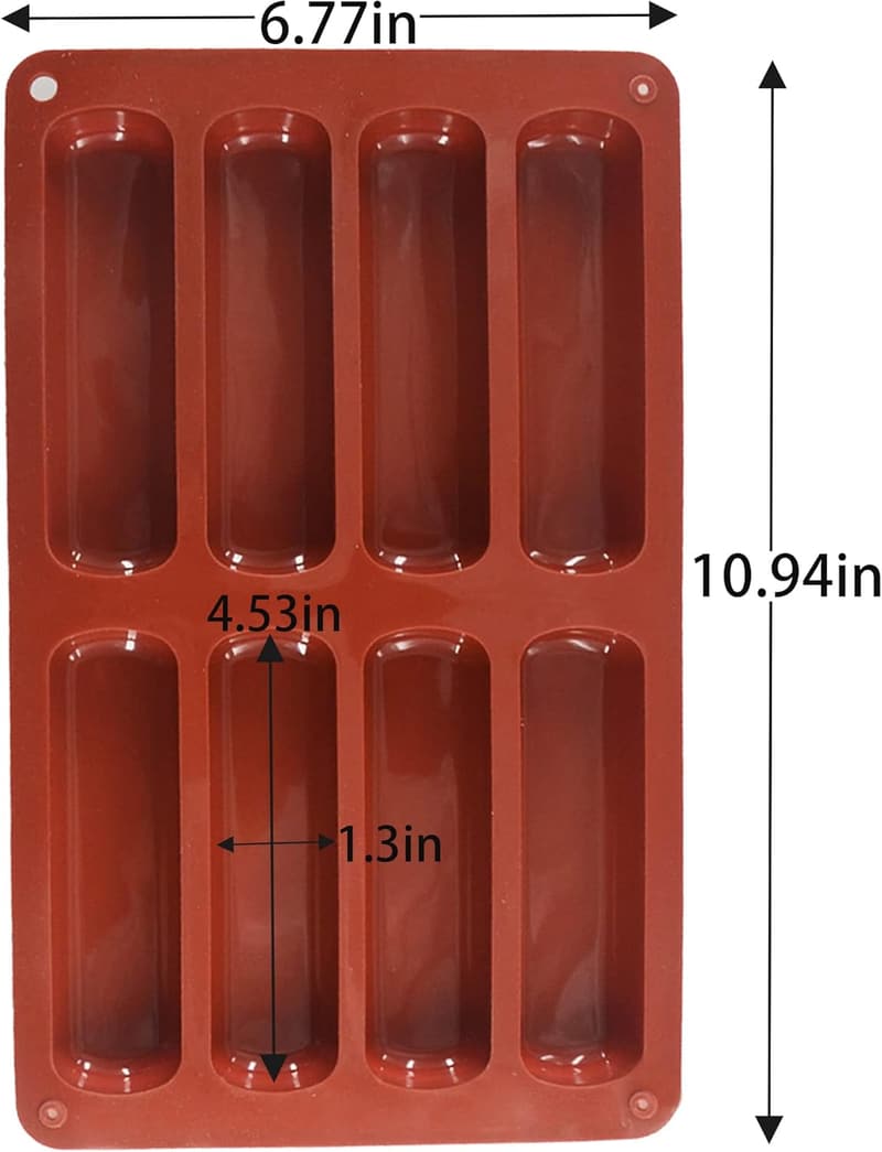 Silicone Eclair Baking Mold Set – 8 Non-Stick Shapes