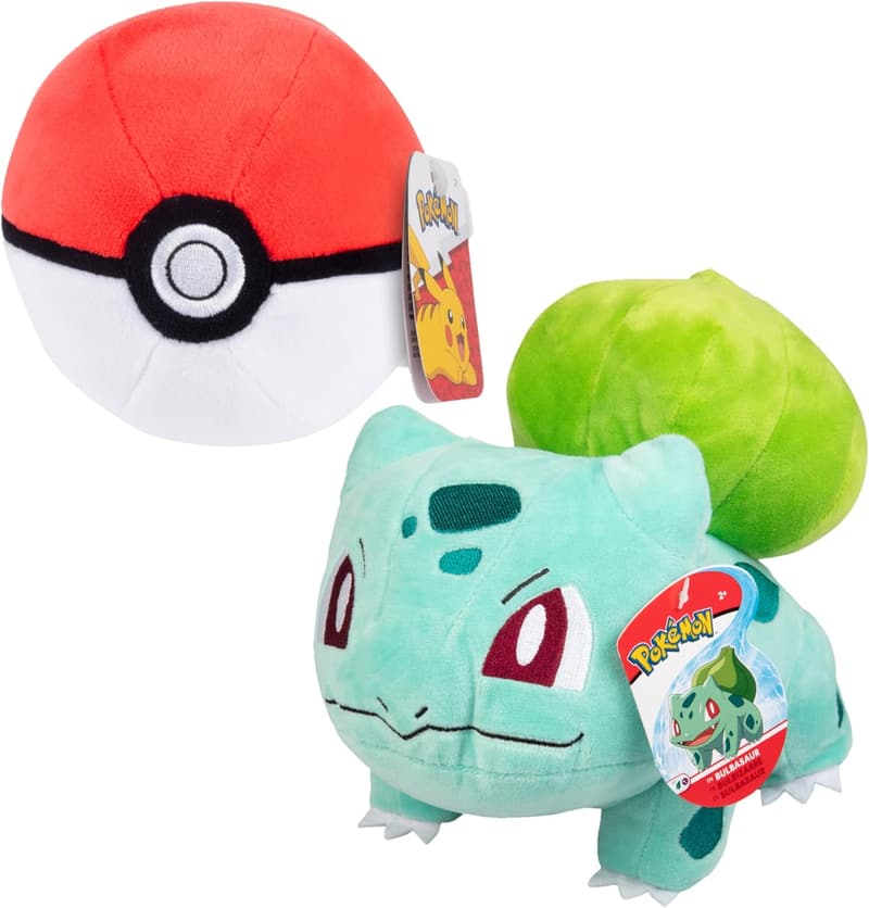 Pokemon Bulbasaur Plush & Poke Ball Set - Soft Stuffed Toy for Kids