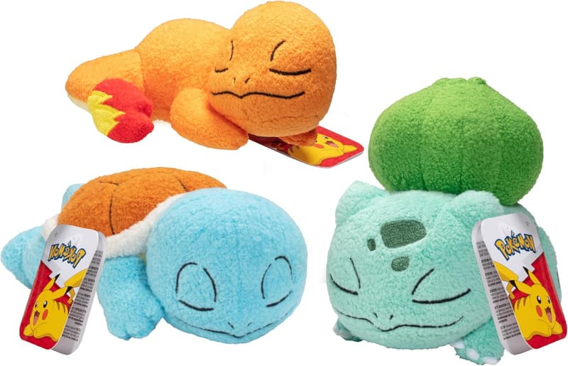 Pokémon 3-Pack Plush Toys: Squirtle, Charmander & Bulbasaur
