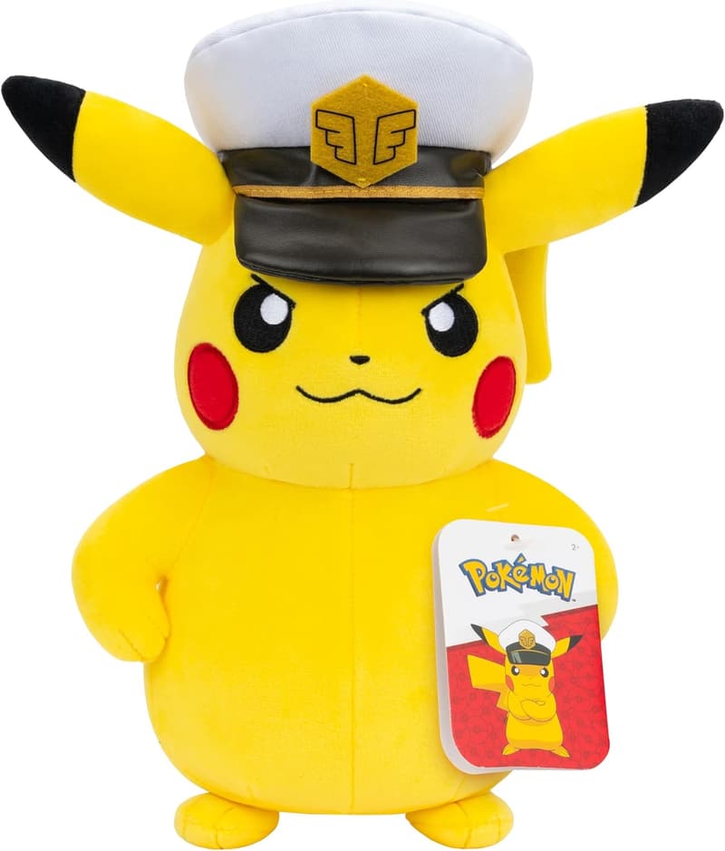 Captain Pikachu 8-Inch Plush Toy with Authentic Details