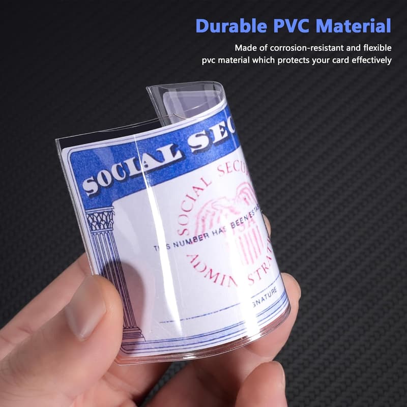 Card Protector Sleeves for Social Security and ID - 6 Pack