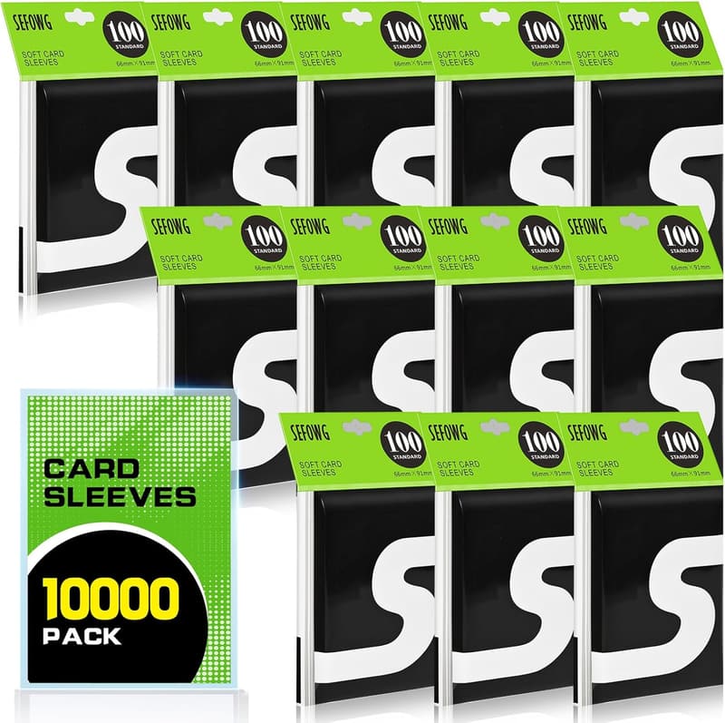 Clear Trading Card Sleeves - 10,000 Count Soft Plastic Protectors
