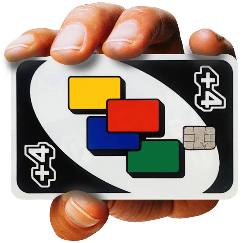 Uno DRAW 4 Card Skin Cover for Debit, Credit & Transit Cards