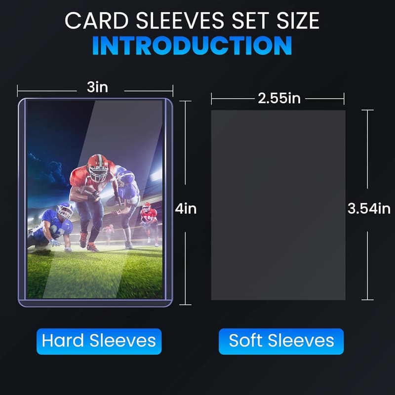 Baseball & Football Card Protectors - 200 Hard & Soft Sleeves