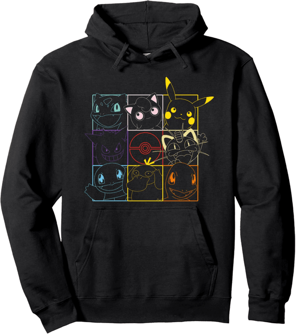 Pokémon Grid Pullover Hoodie for Fans