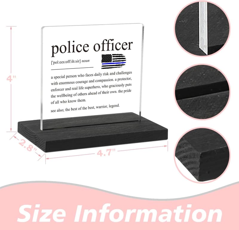 Police Officer Appreciation Desk Décor Sign for Men & Women