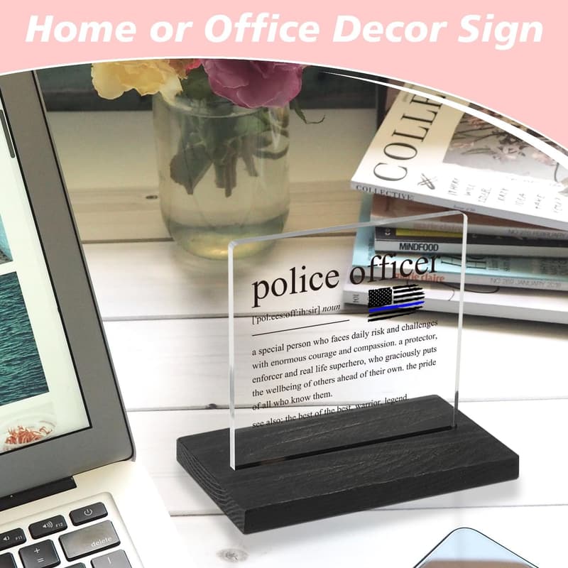 Police Officer Appreciation Desk Décor Sign for Men & Women