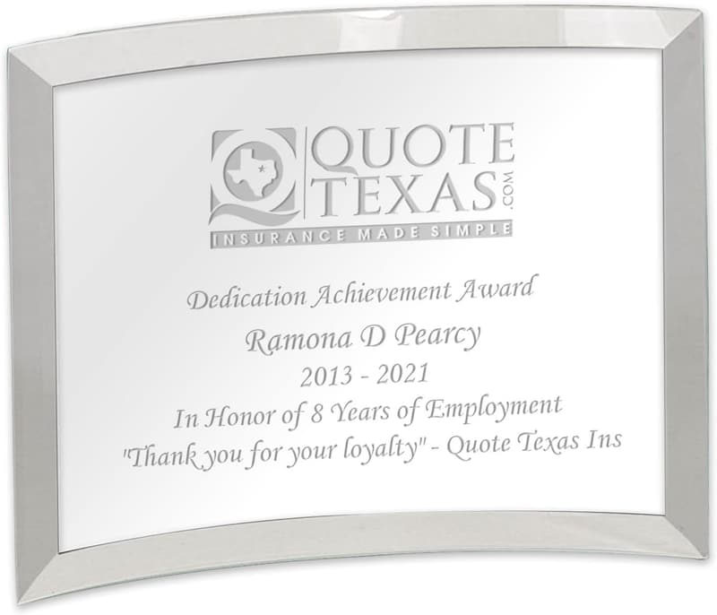 Graduation Plaque - Beveled Etched Glass Award for Professionals