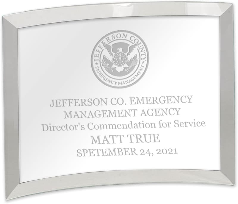 Graduation Plaque - Beveled Etched Glass Award for Professionals